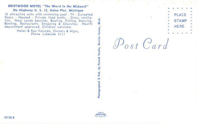 Driftwood Motel - Old Postcard (newer photo)